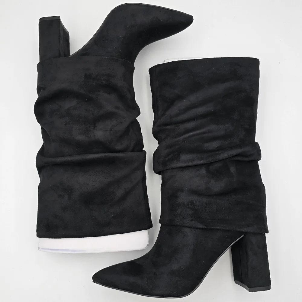 NIB Nine West Francis2 Fold Over Cuff Mid Calf Block Heel Dress Boots, Women's 5 - Picture 10 of 16